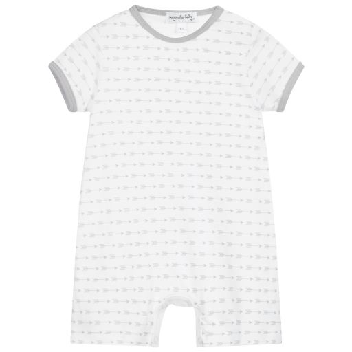 Magnolia Baby-White Pima Cotton Baby Shortie | Childrensalon Outlet