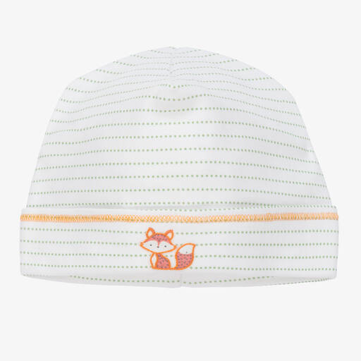 Magnolia Baby-White Pima Cotton Fox Baby Hat | Childrensalon Outlet