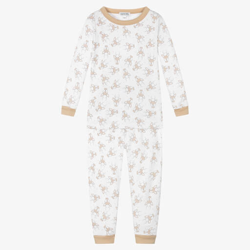 Magnolia Baby-White Pima Cotton Pyjamas  | Childrensalon Outlet