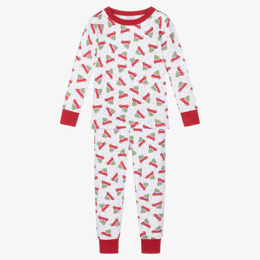 Magnolia Baby-White & Red Cotton Pyjamas | Childrensalon Outlet