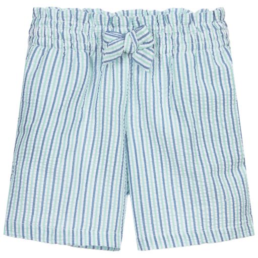 Malvi & Co-Blue & Green Cotton Shorts | Childrensalon Outlet