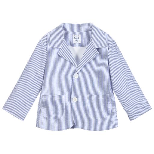 Malvi & Co-Blue Stripe Cotton Jacket | Childrensalon Outlet