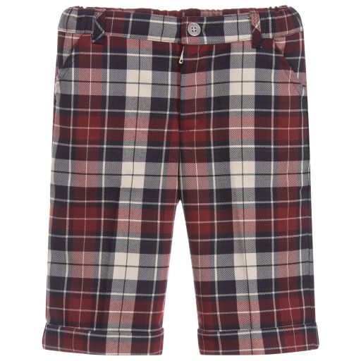 Malvi & Co-Boys Red & Blue Check Shorts | Childrensalon Outlet