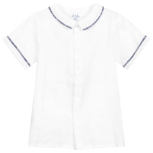 Malvi & Co-Boys White Linen Shirt | Childrensalon Outlet