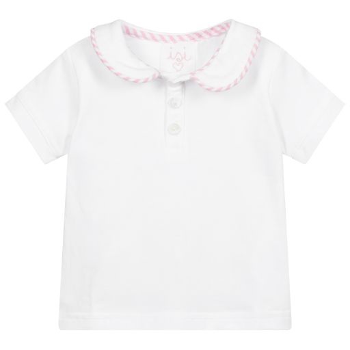 Malvi & Co-White Cotton Jersey T-Shirt | Childrensalon Outlet