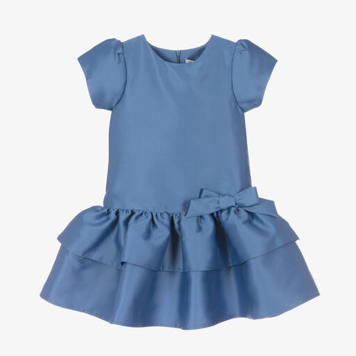 Mama Luma-فستان بطبقات ساتان لون أزرق | Childrensalon Outlet