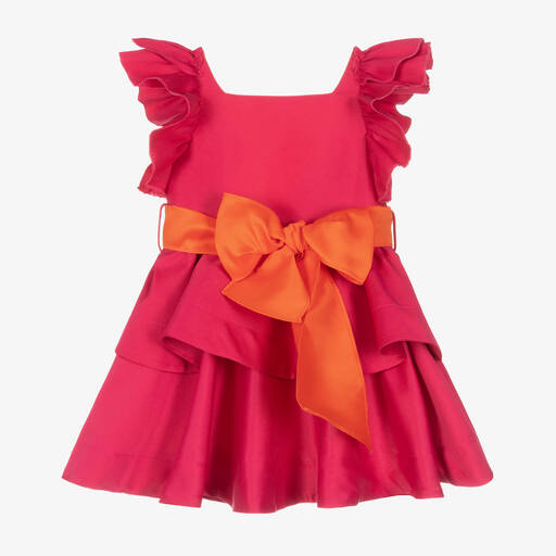 Mama Luma-Girls Fuchsia Pink Ruffle Dress | Childrensalon Outlet