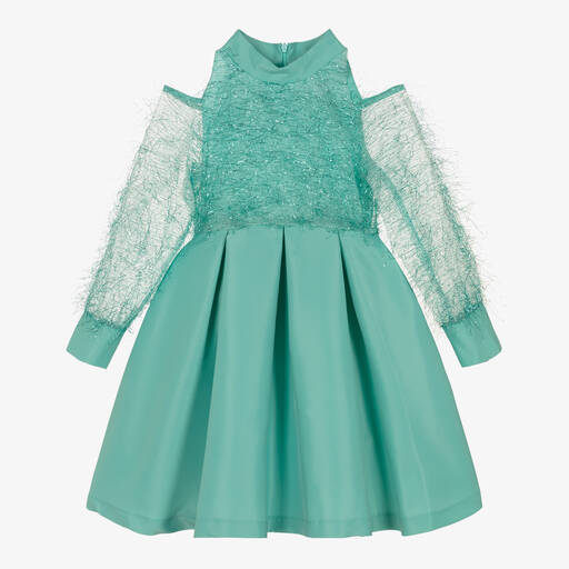 Mama Luma-Girls Green Organza & Taffeta Dress | Childrensalon Outlet