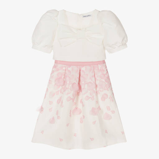 Mama Luma-Satin-Top & Blütenrock elfenb./rosa | Childrensalon Outlet