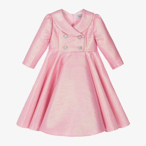 Mama Luma-Girls Metallic Pink Coat Dress | Childrensalon Outlet