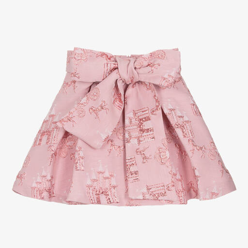 Mama Luma-Girls Pink Castle Jacquard Skirt | Childrensalon Outlet
