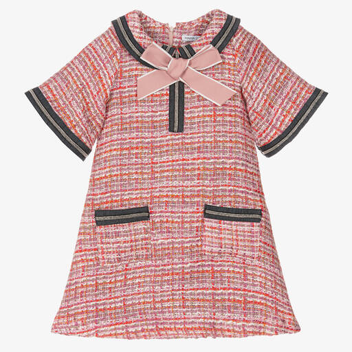 Mama Luma-Girls Pink Tweed Dress | Childrensalon Outlet