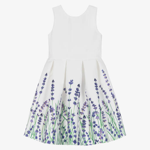 Mama Luma-Girls White & Purple Floral Dress | Childrensalon Outlet
