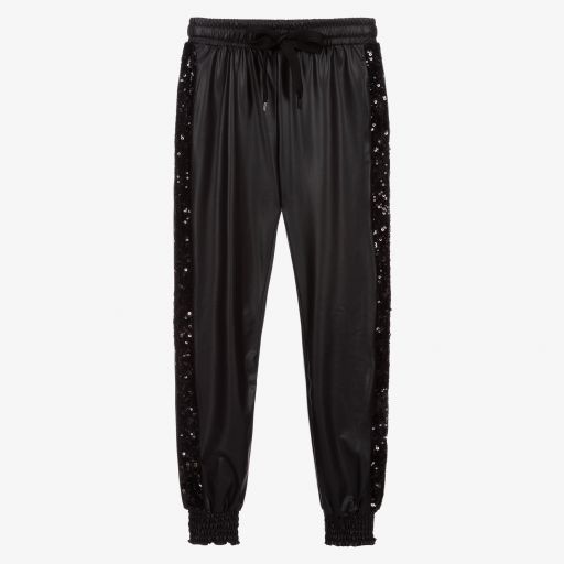 Marc Ellis-Black Faux Leather Trousers | Childrensalon Outlet