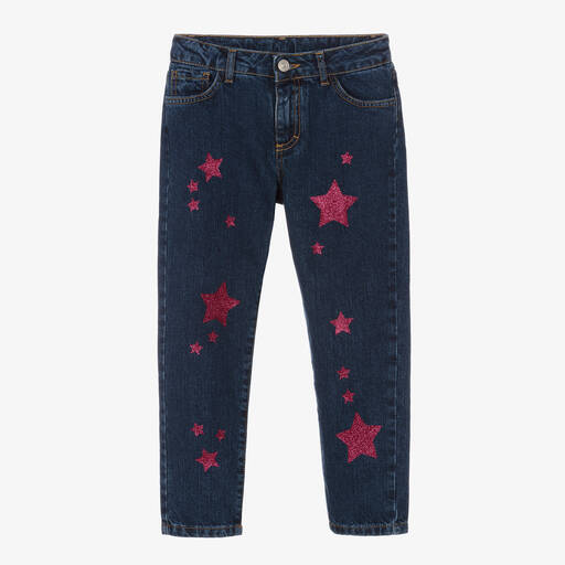 Marc Ellis-Blue & Pink Glitter Star Jeans | Childrensalon Outlet
