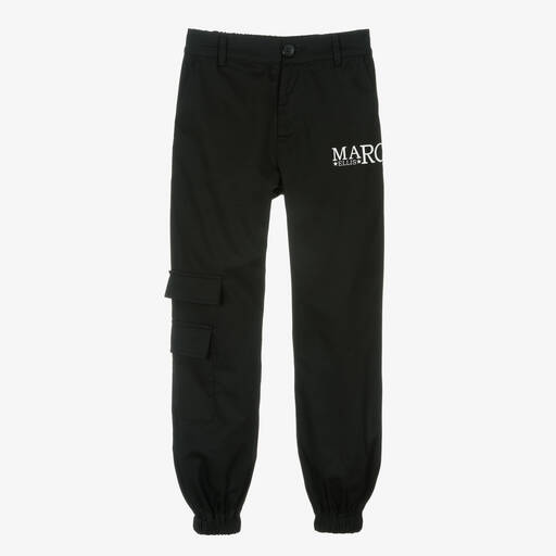 Marc Ellis-Girls Black Cotton Logo Cargo Trousers | Childrensalon Outlet