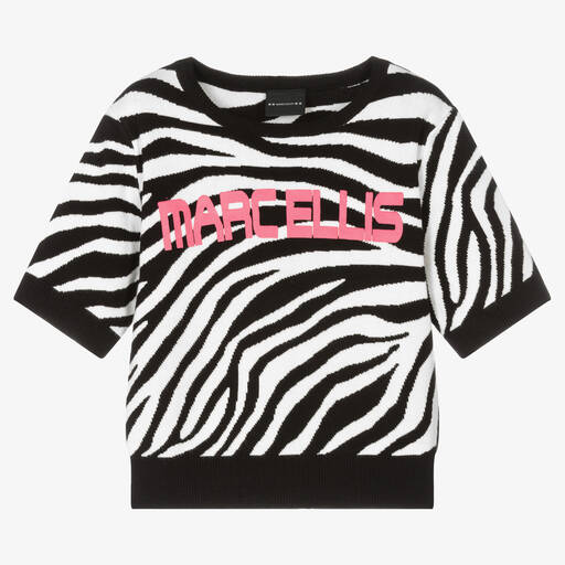 Marc Ellis-Girls Black Zebra Knit T-Shirt | Childrensalon Outlet