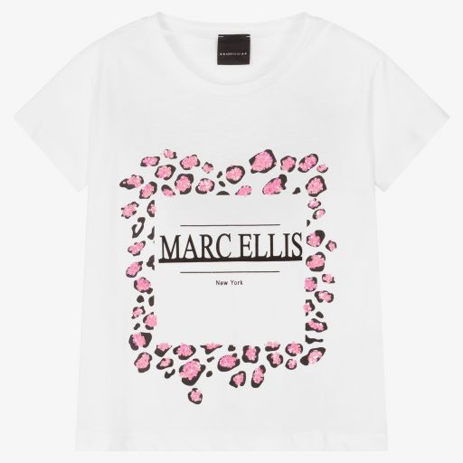 Marc Ellis-Girls White Cotton T-Shirt | Childrensalon Outlet