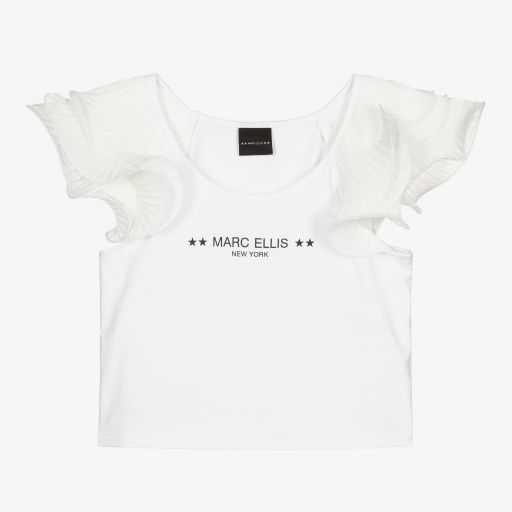 Marc Ellis-Girls White Cotton T-Shirt | Childrensalon Outlet