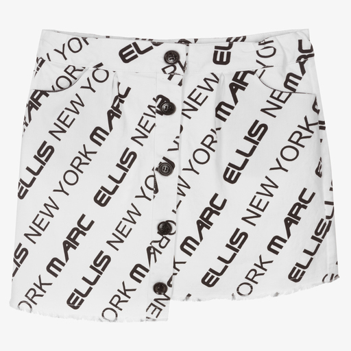 Marc Ellis-Girls White Cotton Twill Skirt | Childrensalon Outlet