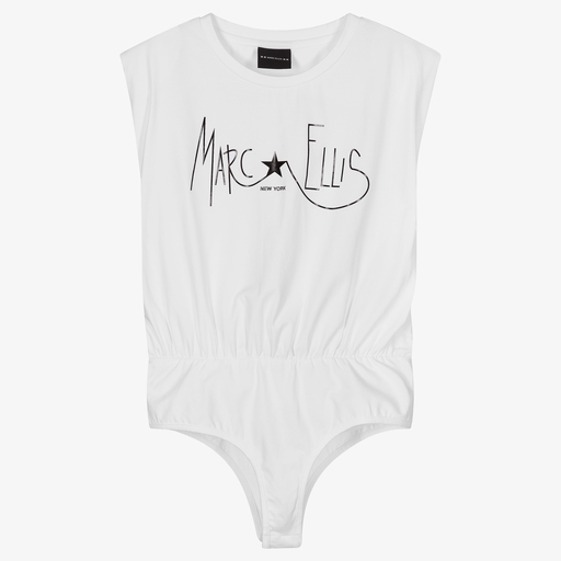 Marc Ellis-Girls White Logo Bodysuit | Childrensalon Outlet