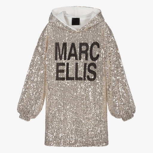 Marc Ellis-فستان ترتر لون فضي وبيج | Childrensalon Outlet