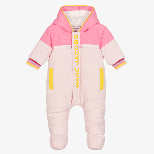 MARC JACOBS-Baby Girls Pink Padded Snowsuit | Childrensalon Outlet