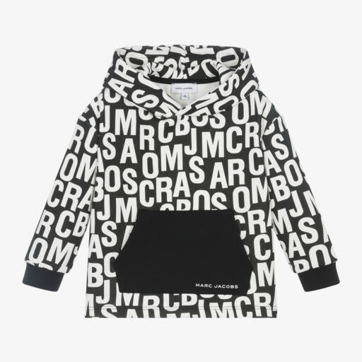 MARC JACOBS-هودي قطن أسود بشعار مطبوع | Childrensalon Outlet