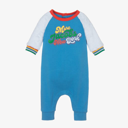 MARC JACOBS-Boys Blue Cotton Babysuit | Childrensalon Outlet