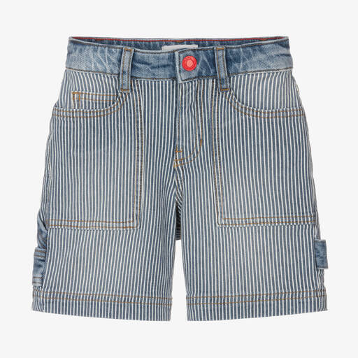 MARC JACOBS-Boys Blue Denim Stripe Shorts | Childrensalon Outlet