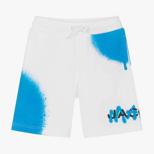 MARC JACOBS-Boys White Cotton Spray Paint Shorts | Childrensalon Outlet