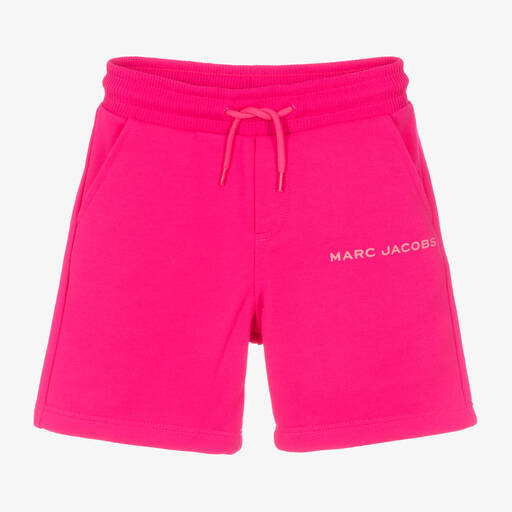 MARC JACOBS-Fuchsia Pink Cotton Logo Shorts | Childrensalon Outlet