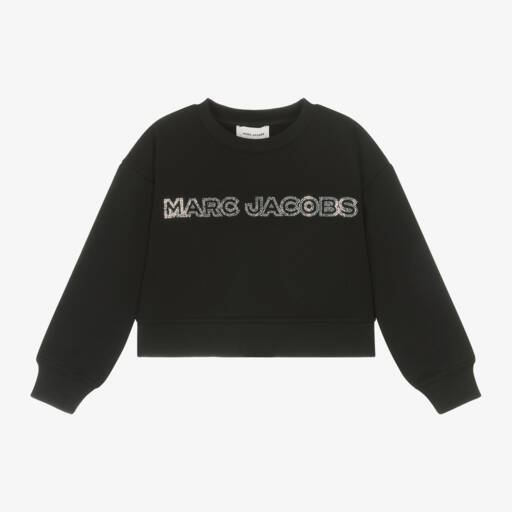 MARC JACOBS-Girls Black Rhinestone Logo Top | Childrensalon Outlet