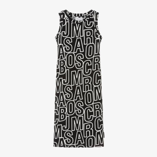 MARC JACOBS-Girls Ebony Branded Cotton Dress | Childrensalon Outlet