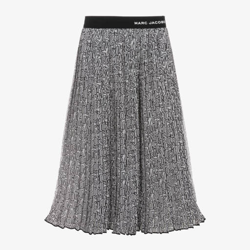 MARC JACOBS-Girls Elegant Monochrome Pleated Skirt | Childrensalon Outlet