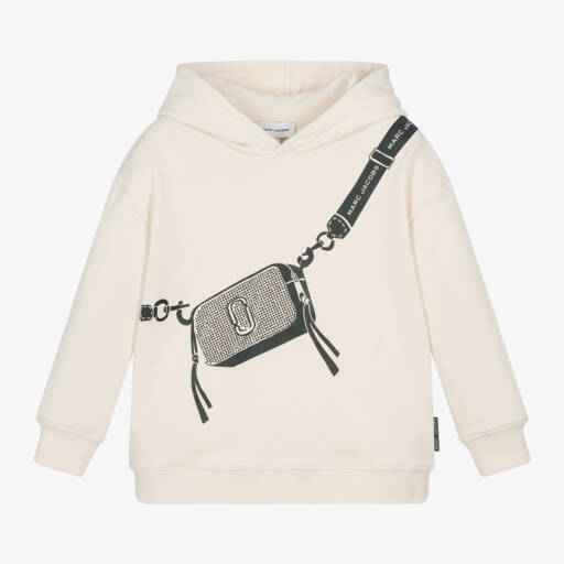MARC JACOBS-Girls Ivory Hoodie with Bag Print | Childrensalon Outlet