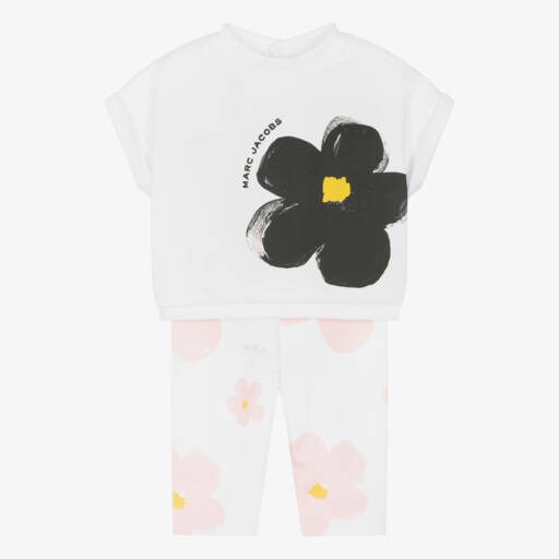 MARC JACOBS-طقم بناتي عاجي ووردي بنقشة الأزهار | Childrensalon Outlet