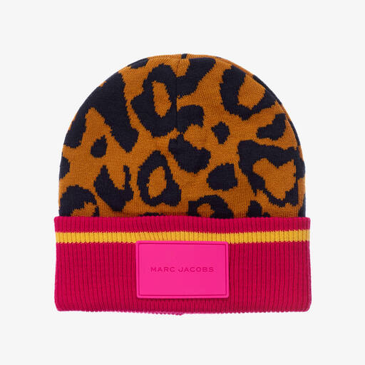 MARC JACOBS-Strick-Beanie mit Geparden-Print | Childrensalon Outlet