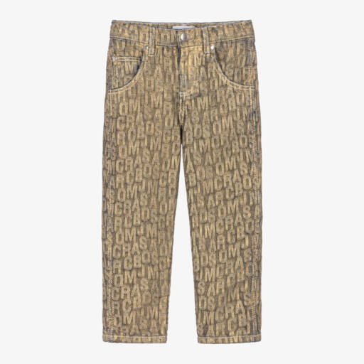 MARC JACOBS-Girls Metallic Logo Denim Trousers | Childrensalon Outlet