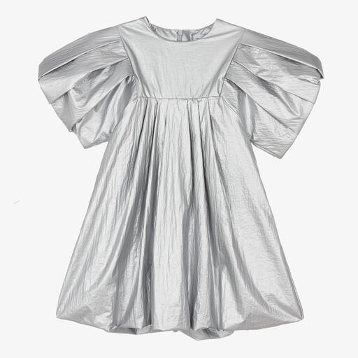 MARC JACOBS-Girls Metallic Silver Dress | Childrensalon Outlet
