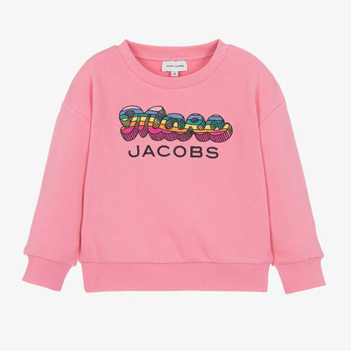 MARC JACOBS-Girls Pink Cotton Logo Sweatshirt | Childrensalon Outlet