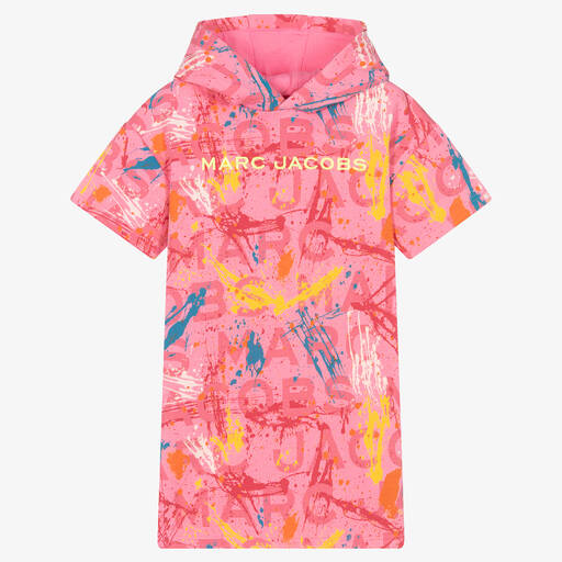 MARC JACOBS-Robe rose en coton effet peinture fille | Childrensalon Outlet