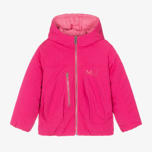MARC JACOBS-جاكيت بوجهين بشعار لون زهري للبنات | Childrensalon Outlet