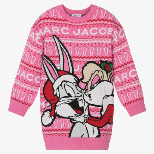 MARC JACOBS-فستان بطبعة لوني تيونز لون زهري | Childrensalon Outlet
