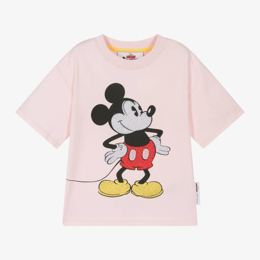 MARC JACOBS-Girls Pink Mickey Mouse Tee | Childrensalon Outlet