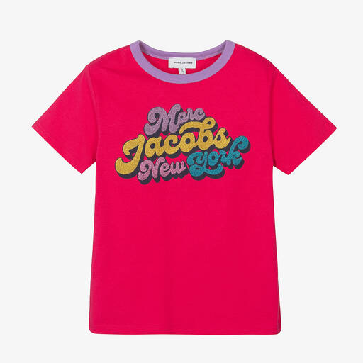 MARC JACOBS-Girls Pink Organic Cotton T-Shirt | Childrensalon Outlet
