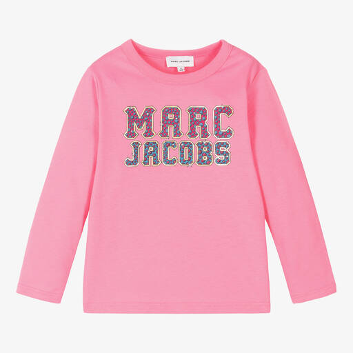 MARC JACOBS-Girls Pink Organic Cotton Top | Childrensalon Outlet
