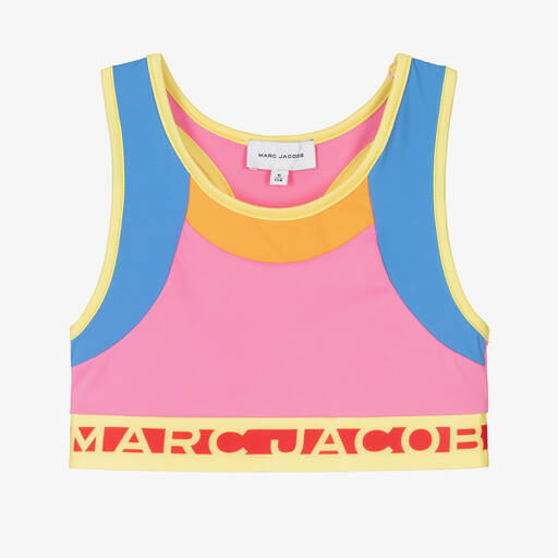 MARC JACOBS-Girls Pink Sports Crop Top | Childrensalon Outlet