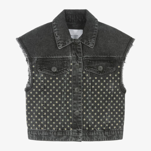 MARC JACOBS-Girls Sparkling Black Denim Vest | Childrensalon Outlet