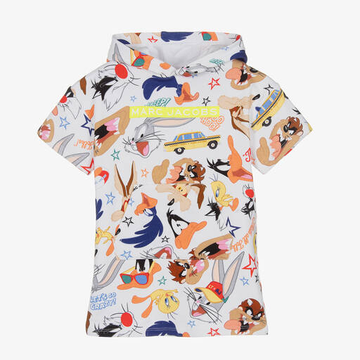 MARC JACOBS-فستان قطن لون أبيض | Childrensalon Outlet